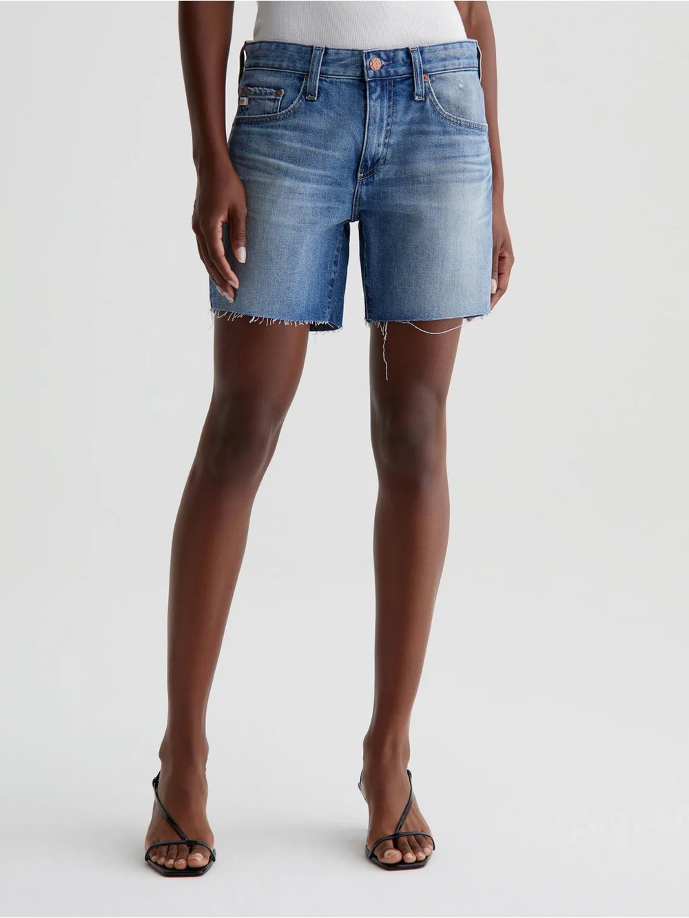 AG Adriano Goldschmied Light Blue Denim Cutoff Shorts